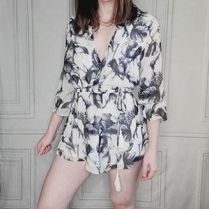 Olivaceous Floral Romper